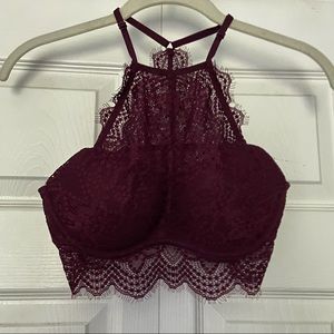 PINK Burgundy Lace Bralette